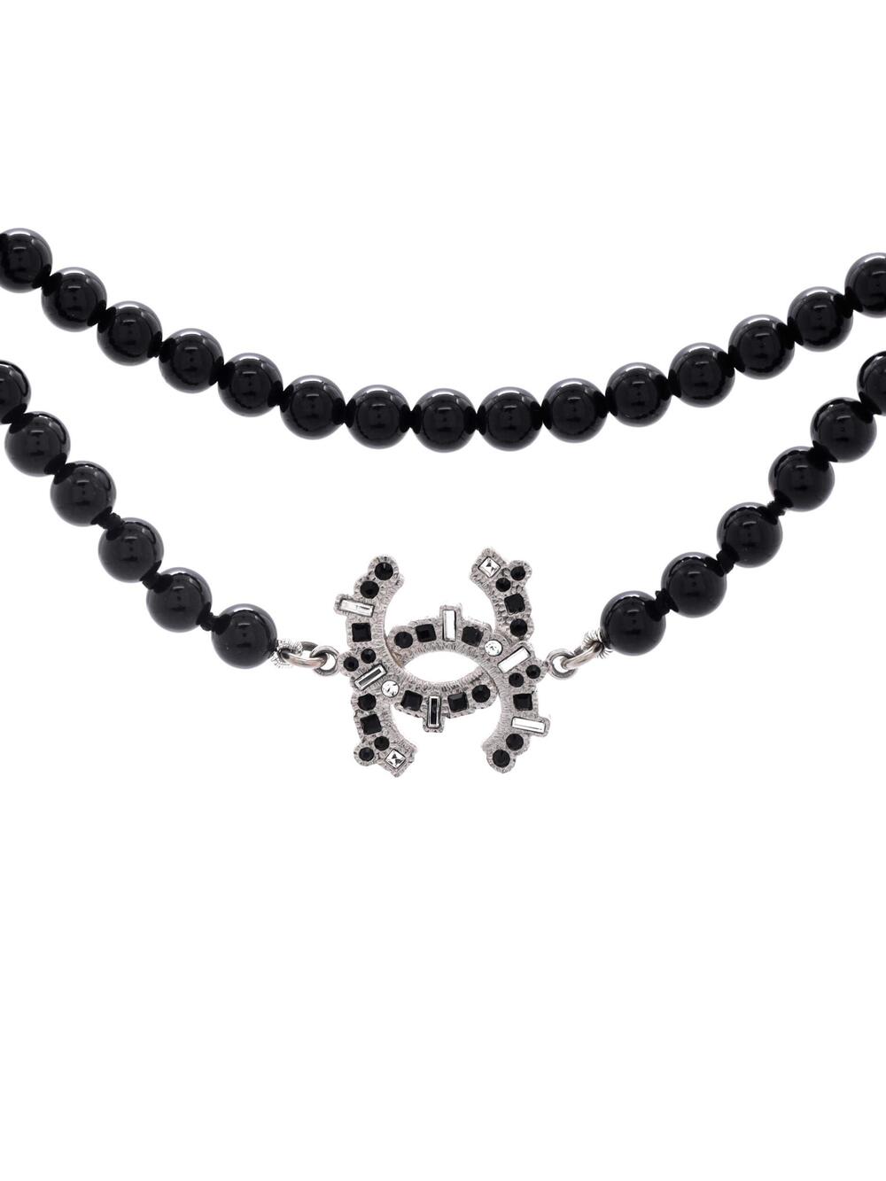 Chanel Cc Long Necklace Crystal #371436C10B